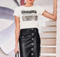 Designer-Statementshirt mit Pailletten champagner