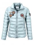 Designer-Steppjacke mit Patches eisblau