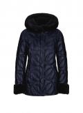 Designer-Steppjacke mit Webpelz nachtblau