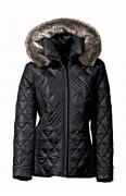 Designer-Steppjacke mit Webpelz schwarz