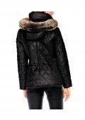 Designer-Steppjacke mit Webpelz schwarz