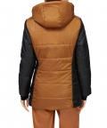 Designer-Steppjacke schwarz-cognac