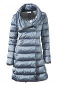 Designer-Steppmantel metallic-hellblau