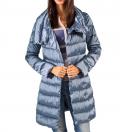 Designer-Steppmantel metallic-hellblau