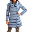 Designer-Steppmantel metallic-hellblau