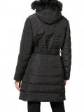 Designer-Steppmantel mit Webpelz schwarz