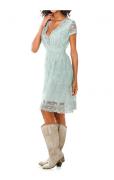 Designer-Stickerei-Spitzenkleid mint