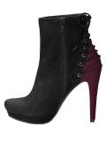 Designer-Stiefelette schwarz-bordeaux