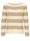 Designer-Streifenpullover beige-gold