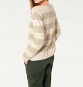 Designer-Streifenpullover beige-gold