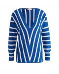 Designer-Streifenpullover blau-offwhite