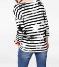 Designer-Streifenshirt weiß-schwarz