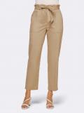 Designer-Stretchhose mitGürtel camel