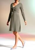Designer-Strick-Jersey-Kleid khaki Größe 36