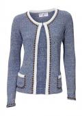 Designer-Strickblazer blau-weiß