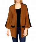 Designer-Strickjacke cognac