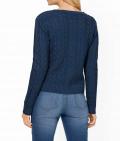 Designer-Strickjacke jeansblau