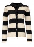 Designer-Strickjacke schwarz-creme