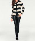 Designer-Strickjacke schwarz-creme