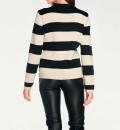 Designer-Strickjacke schwarz-creme