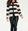 Designer-Strickjacke schwarz-creme