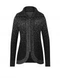 Designer-Strickjacke schwarz-silber