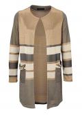 Designer-Strickjacke taupe-gold