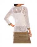 Designer-Strickjacke weiß-beige