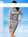 Designer-Strickkleid grau-silber