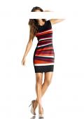 Designer-Strickkleid schwarz-bunt