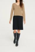 Designer-Strickkleid schwarz-hellbraun