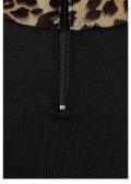 Designer-Strickkleid schwarz-leo
