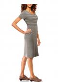 Designer-Strickkleid taupe