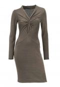 Designer-Strickkleid taupe