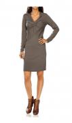 Designer-Strickkleid taupe
