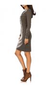 Designer-Strickkleid taupe