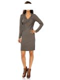 Designer-Strickkleid taupe