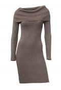Designer-Strickkleid taupe