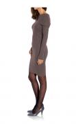 Designer-Strickkleid taupe