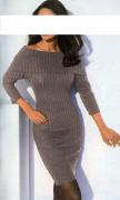 Designer-Strickkleid taupe