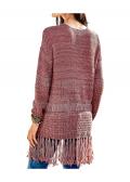 Designer-Strickmantel ziegelrot
