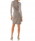 Designer-Strickpatchkleid taupe