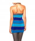 Designer-Stricktop aqua-blau-taupe