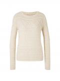 Designer-Struckturmuster-Pullover champagner