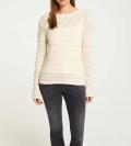 Designer-Struckturmuster-Pullover champagner