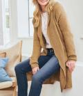 Designer-Strukturstrickjacke camel