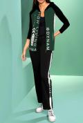 Designer-Sweatjacke mit Schriftzug moos