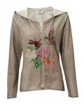 Designer-Sweatjacke mit Stickerei khaki