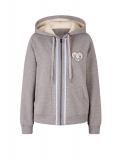 Designer-Sweatjacke mitSpitze steingrau