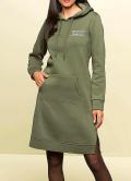 Designer-Sweatkleid mit Kapuze khaki